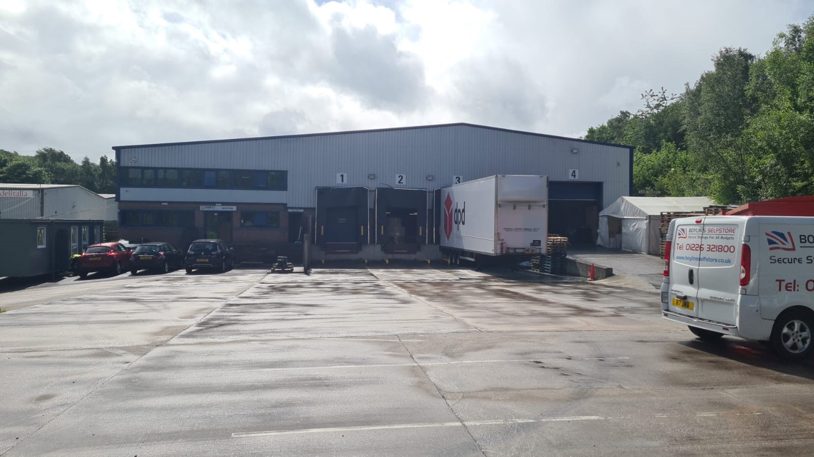 Warehouse building and loading area at Strafford Industrial Park